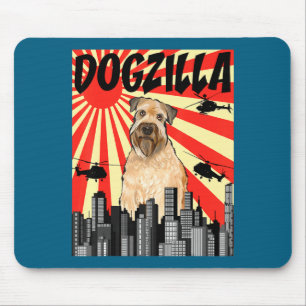 Grappige Retro Japanse Dogzilla Soft Coated Wheate Muismat
