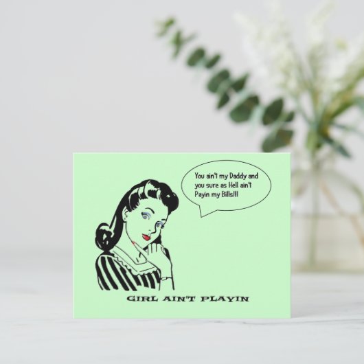 Grappige  retro je sint mijn vader briefkaart (Staand voorkant)