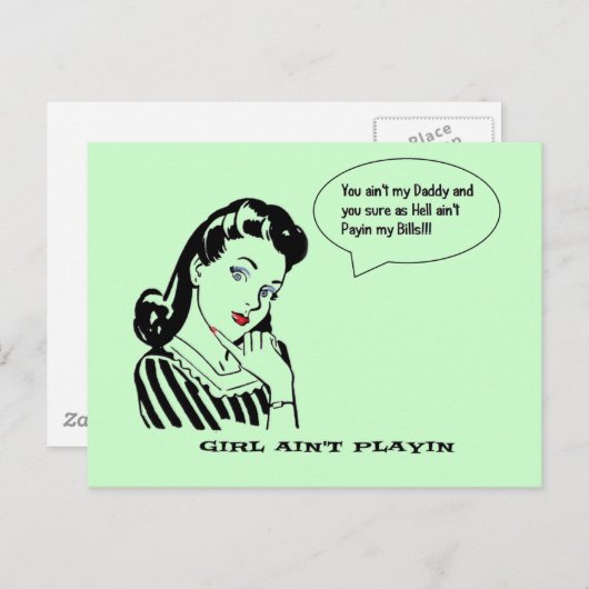 Grappige  retro je sint mijn vader briefkaart (Voorkant / Achterkant)