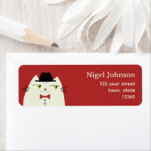 Grappige Retro Kat Retouradres Sticker (Insitu)