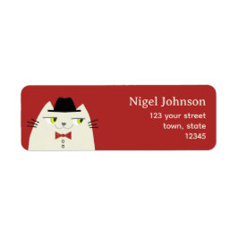 Grappige Retro Kat Retouradres Sticker