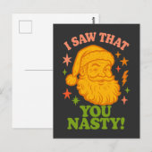 Grappige Retro Kerstman Je Stoute Kerstmis Briefkaart (Voorkant / Achterkant)