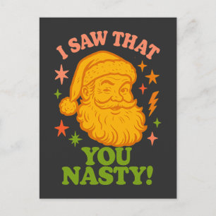 Grappige Retro Kerstman Je Stoute Kerstmis Briefkaart
