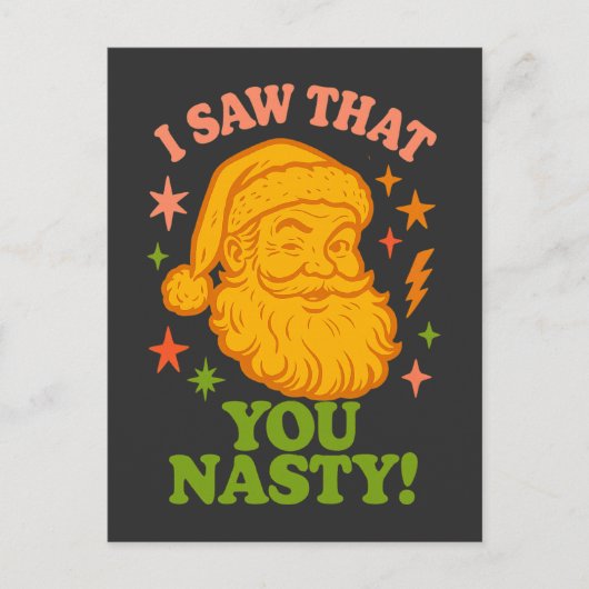Grappige Retro Kerstman Je Stoute Kerstmis Briefkaart (Voorkant)