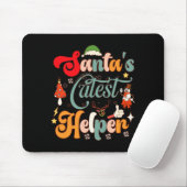 Grappige Retro Kerstmannen Cute Helper Muismat (Met muis)