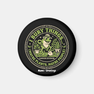 Grappige Retro Kikker Badge Ik Begraaf Dingen Tuin Magneet