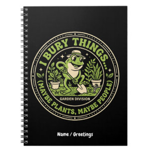 Grappige Retro Kikker Badge Ik Begraaf Dingen Tuin Notitieboek