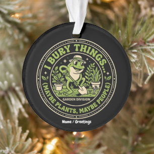 Grappige Retro Kikker Badge Ik Begraaf Dingen Tuin Ornament