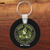 Grappige Retro Kikker Badge Ik Begraaf Dingen Tuin Sleutelhanger (Voorkant)