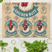 Grappige Retro Kippenkont Grappen Design Theedoek (Gevouwen)