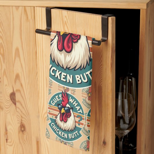 Grappige Retro Kippenkont Grappen Design Theedoek (Derde Gevouwen)