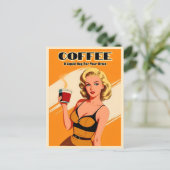 Grappige retro koffie cafeïne Humor Briefkaart (Staand voorkant)