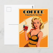 Grappige retro koffie cafeïne Humor Briefkaart (Voorkant / Achterkant)