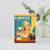 Grappige retro  koffie cafeïne Humor Briefkaart (Staand voorkant)