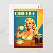 Grappige retro  koffie cafeïne Humor Briefkaart (Voorkant / Achterkant)