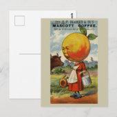 Grappige retro koffiereclame briefkaart (Voorkant / Achterkant)