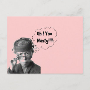 Grappige Retro Lady Oh You Nasty Briefkaart