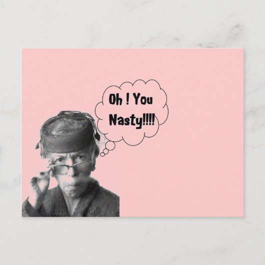 Grappige Retro Lady Oh You Nasty Briefkaart (Voorkant)
