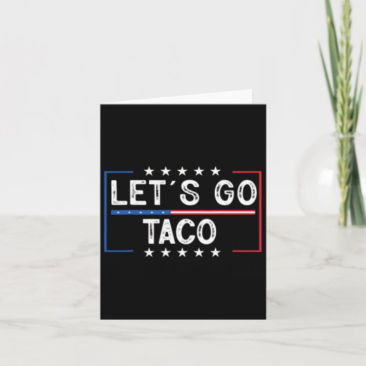 Grappige retro laten we gaan taco kaart (Voorkant)