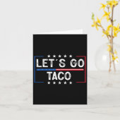 Grappige retro laten we gaan taco kaart (Gele Bloem)
