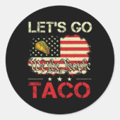 Grappige Retro Let's Go Taco Mexican Food Humor Vr Ronde Sticker (Voorkant)