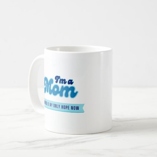 Grappige retro mam - koffie is mijn enige hoop bla koffiemok (Voorkant links)