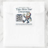 Grappige retro mobiele notaris openbare marketing vierkante sticker (Tas)