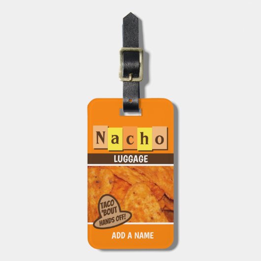 Grappige Retro Nacho Bagagelabel (Voorkant verticaal)