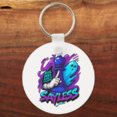 Grappige Retro Paarse Druif 5 Team Matching Mannen Sleutelhanger (Voorkant)