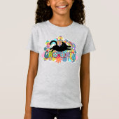 Grappige Retro Paddenstoelen Groovin Bloemen Zwart T-shirt (Voorkant)