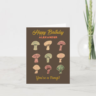 Grappige retro paddenstoelen Pun Schattigee schimm Kaart