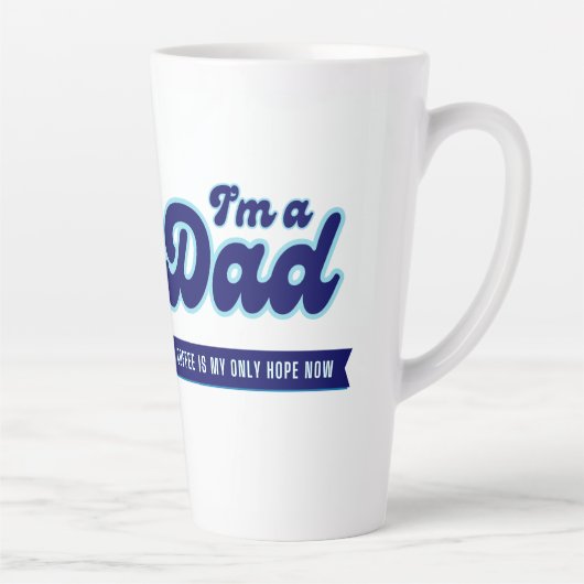 Grappige retro papa - Koffie is mijn enige hoop bl Latte Mok (Rechts)
