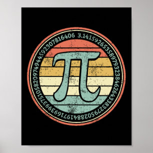 Grappige retro pi dag pi Wiskunde voor pi dag 3.14 Poster
