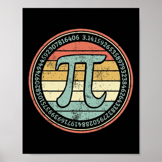 Grappige retro pi dag pi Wiskunde voor pi dag 3.14 Poster (Voorkant)