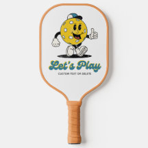 Grappige Retro Pickleball Cartoon Mascotte geperso