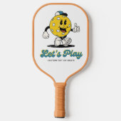 Grappige Retro Pickleball Cartoon Mascotte geperso Paddle (Achterkant)