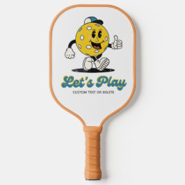 Grappige Retro Pickleball Cartoon Mascotte geperso Pickleball Paddle