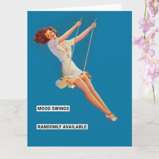 Grappige retro pinup kaart (Orchidee)