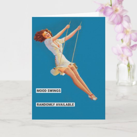 Grappige retro pinup kaart (Orchidee)