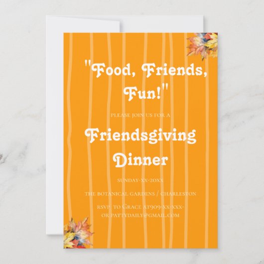 GRAPPIGE RETRO POMPOEN VRIENDSGIVING KAART (Voorkant)