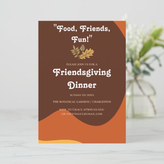 GRAPPIGE RETRO POMPOEN VRIENDSGIVING KAART (Staand voorkant)