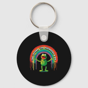 Grappige Retro Regenboog Kikker Verbinding De Geli Sleutelhanger