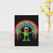 Grappige Retro Regenboog Kikker Verbinding De Lief Kaart (Gele Bloem)