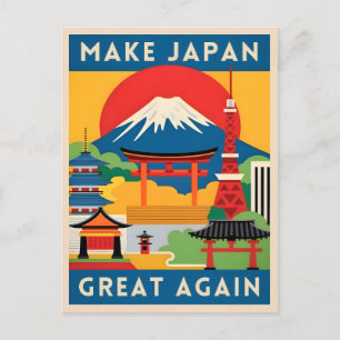 Grappige Retro Reizen Japan Toerisme Humor Briefkaart