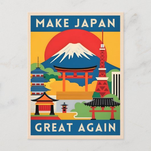 Grappige Retro Reizen Japan Toerisme Humor Briefkaart (Voorkant)