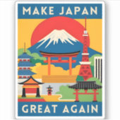 Grappige Retro Reizen Japan Toerisme Humor Sticker (Voorkant)