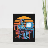 Grappige retro robot codeer computer scherm Grappi Kaart (Voorkant)