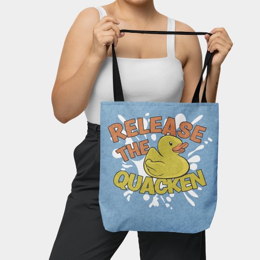 Grappige Retro Rubber Duck Dierlijke Pun Tote Bag