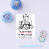 Grappige retro save the date uitnodiging flyer (Enkel)