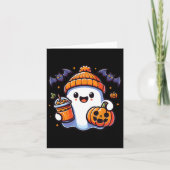 Grappige Retro Schattigee Halloween Ghost Pumpkin Kaart (Voorkant)